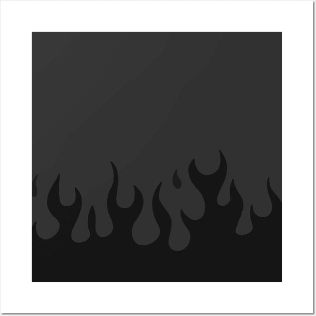 Dark fire flame-black Wall Art by Mia desiign